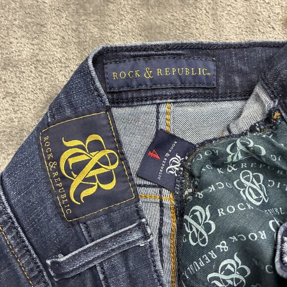 Rock & Republic Jeans Womens Sz.4 Blue Kasandra Mid-rise Boot Cut Denim Pants - Picture 4 of 13